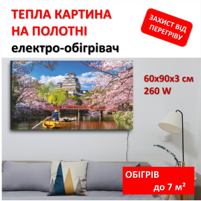Obraz-podgrzewacz "Sakura" na płótnie Monocrystal 90x60 cm 260 W