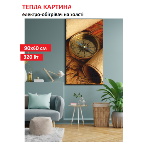 Картина-обігрівач “Компас” на холсті Monocrystal 90x60 см 320 Вт
