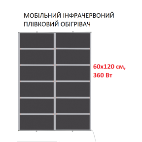 Мобільний інфрачервоний плівковий обігрівач Monocrystal MIX-13 (60х120 см, 360 Вт)