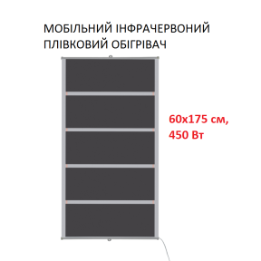 Мобільний інфрачервоний плівковий обігрівач Monocrystal ТЭМ4-450 (60х175 см, 450 (+100+10 Вт))