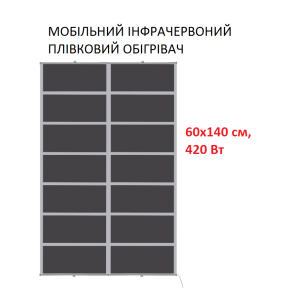 Мобільний інфрачервоний плівковий обігрівач Monocrystal MIX-14 (60х140 см, 420 Вт)