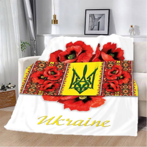 Плед патриотический 3D Маковое сердце Украины 20222418_B 12169 135х160 см Плед патриотический 3D Маковое сердце Украины 20222418_B 12169 135х160 см