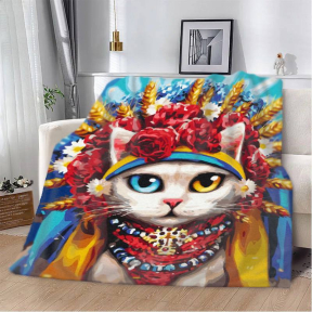 Плед 3D Украинский котик 2773_A 12913 160х200 см Плед 3D Украинский котик 2773_A 12913 160х200 см