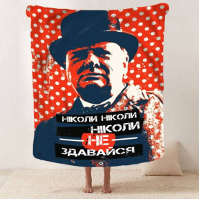 Плед 3D мотивационный "Ніколи не здавайся" 2751_B 12849 135х160 см