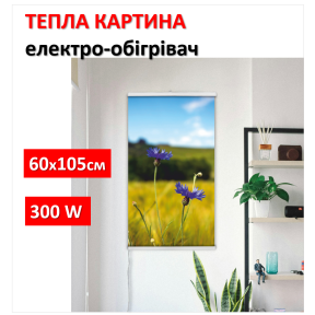 Картина-обігрівач “Волошки в полі” на плівці Monocrystal 105x60 см 300 Вт