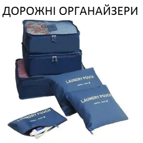 Zestaw organizerów podróżnych 6 szt. SECRET POUCH T. (niebieski)