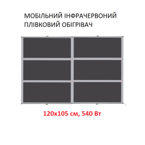 Мобільний інфрачервоний плівковий обігрівач Monocrystal ТЭМ4-540b (120х105 см, 540 (+120+10 Вт))