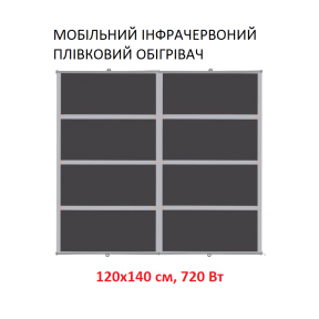 Мобільний інфрачервоний плівковий обігрівач Monocrystal ТЭМ4-720b (120х140 см, 720 (+10-10 Вт))