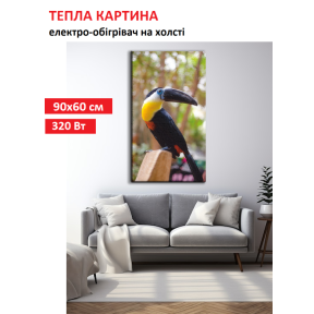 Картина-обігрівач “Тукан” на холсті Monocrystal 90x60 см 320 Вт