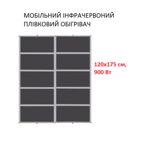 Мобільний інфрачервоний плівковий обігрівач Monocrystal ТЭМ4-900b (120х175 см, 900 (+180-10 Вт))
