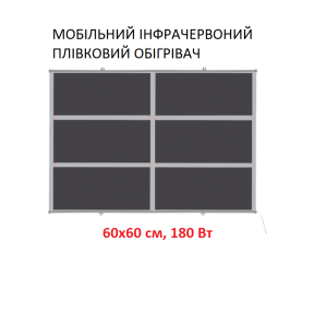 Мобільний інфрачервоний плівковий обігрівач Monocrystal MIX-10 (60х60 см, 180 Вт)