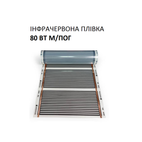 Інфрачервона електрична нагрівальна плівка Монокристал ЕНП - Е 80 Вт м/п, універсальна, ширина 60 см (ціна за 1 м.пог.) 
