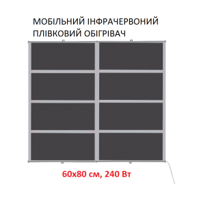 Мобільний інфрачервоний плівковий обігрівач Monocrystal MIX-11 (60х80 см, 240 Вт)